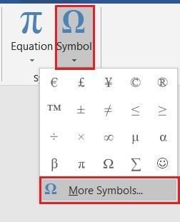 Klicken Sie oben rechts auf das Symbol und wählen Sie dann weitere Symbole aus