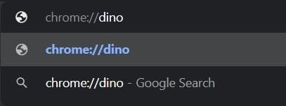 Geben Sie den Code in die URL-Leiste ein: chrome://dino