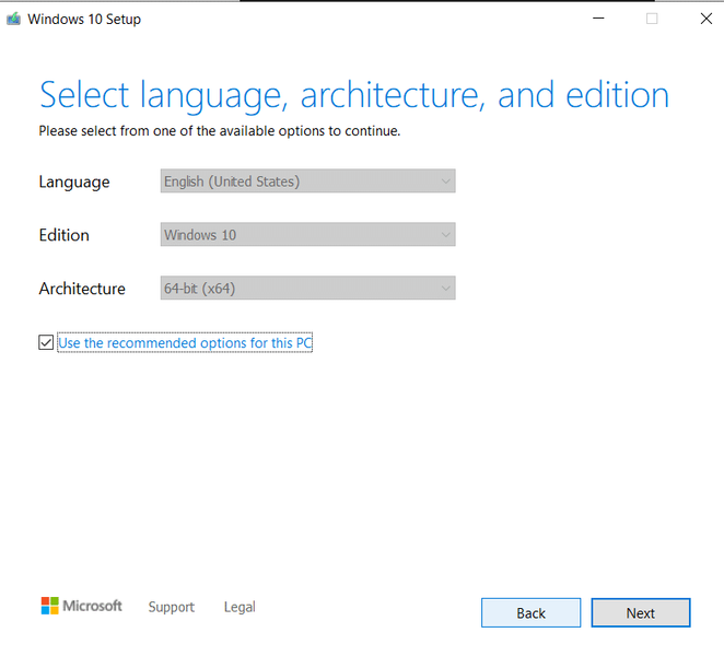Wählen Sie Ihre bevorzugte Sprache | Slipstream-Installation von Windows 10