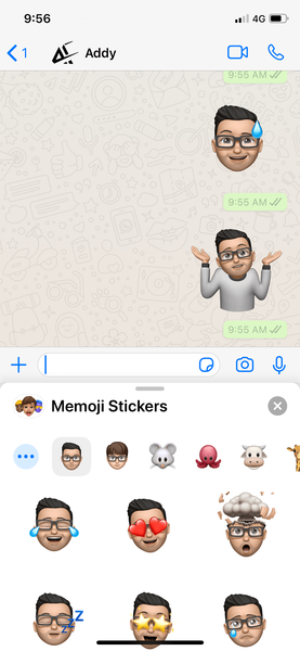 Wählen Sie nun das von Ihnen erstellte Memoji aus und senden Sie es