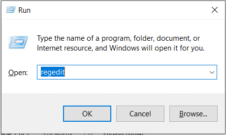 Geben Sie regedit ein und drücken Sie die Eingabetaste. Ein Registrierungs-Editor-Fenster wird geöffnet. So beheben Sie den Fehler 0x80070002 Windows 10