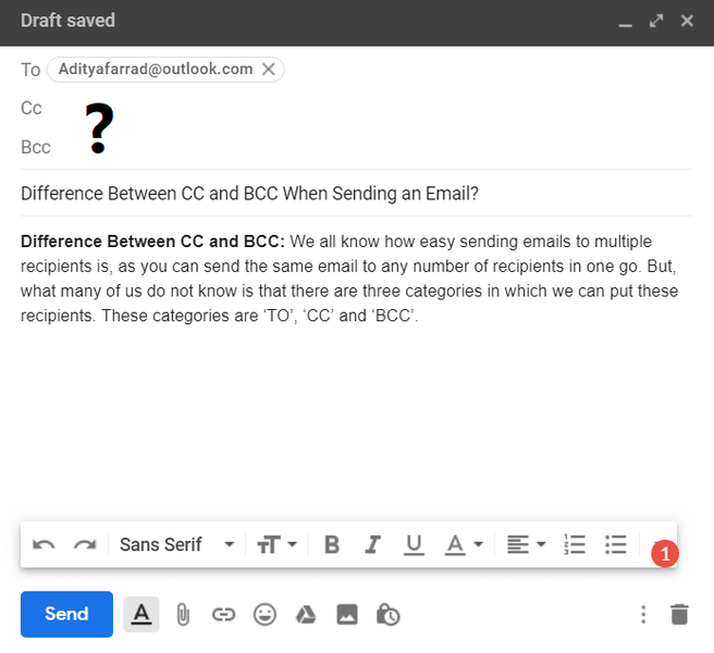 Unterschied zwischen CC und BCC beim Senden einer E-Mail