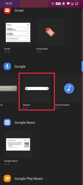 Mit der Google-App sind einige Startbildschirm-Widgets verknüpft